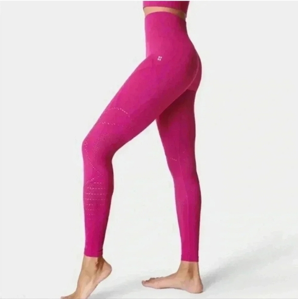 Sweaty Betty 360 Seamless Yoga Leggings NWT In Phlox Pink - Picture 1 of 9
